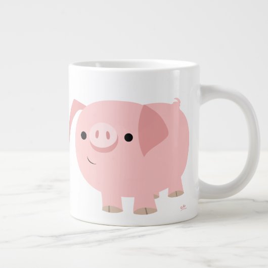 Niedlicher Cartoon Pig Jumbo Tasse (Rechts)