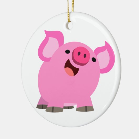Niedlicher Cartoon Pig Keramik Ornament (Links)