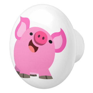 Niedlicher Cartoon Pig Keramikknauf