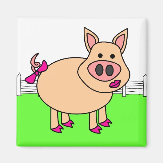 Niedlicher Cartoon Pig Magnet (Vorne)
