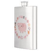 Niedlicher Cartoon Pig Mandala Classic Flask Flachmann (Links)