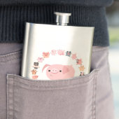 Niedlicher Cartoon Pig Mandala Classic Flask Flachmann (Beispiel)