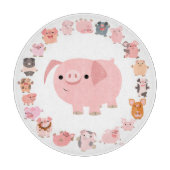 Niedlicher Cartoon Pig Mandala Cutting Board Schneidebrett (Vorderseite)