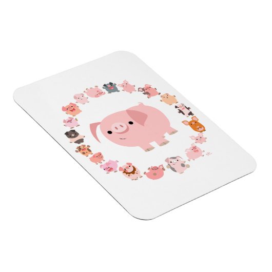 Niedlicher Cartoon Pig Mandala Flexible Magnet (Rechte Seite)