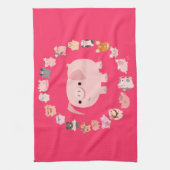 Niedlicher Cartoon Pig Mandala Küchentücher (Vertikal)