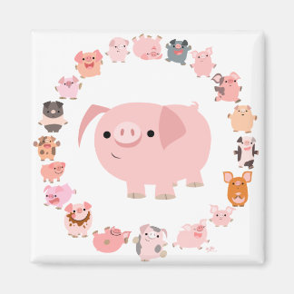 Niedlicher Cartoon Pig Mandala Magnet