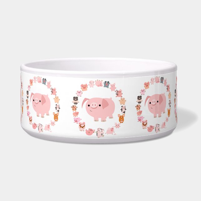 Niedlicher Cartoon Pig Mandala Pet Bowl Napf (Vorderseite)