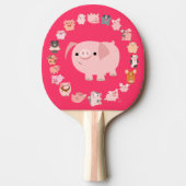 Niedlicher Cartoon Pig Mandala Ping Pong Paddle Tischtennis Schläger (Vorderseite)