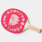 Niedlicher Cartoon Pig Mandala Ping Pong Paddle Tischtennis Schläger (Seitenansicht)