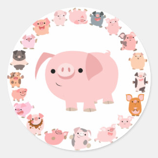 Niedlicher Cartoon Pig Mandala Sticker