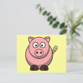 Niedlicher Cartoon Pig Postkarte (Stehend Vorderseite)