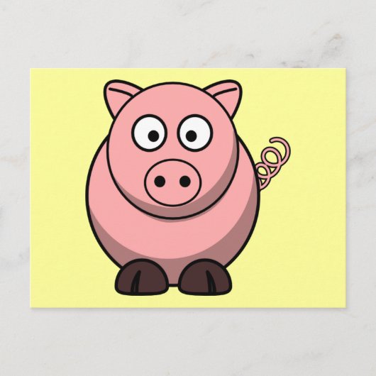 Niedlicher Cartoon Pig Postkarte (Vorderseite)