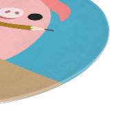 Niedlicher Cartoon Pig "Schriftblock" Schneidebret Schneidebrett (Ecke)