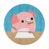 Niedlicher Cartoon Pig "Schriftblock" Schneidebret Schneidebrett (Vorderseite)