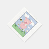 Niedlicher Cartoon Pig Serviette (Ecke)