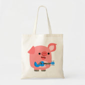 Niedlicher Cartoon Pig Ukulele Tote Tasche (Vorne)