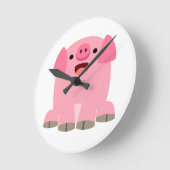 Niedlicher Cartoon Pig Wall Clock Runde Wanduhr (Winkel)