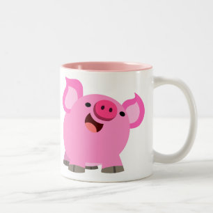 Niedlicher Cartoon Pig Zweifarbige Tasse