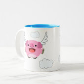 Niedlicher Cartoon Pig Zweifarbige Tasse (Vorderseite Links)