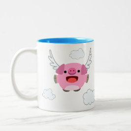 Niedlicher Cartoon Pig Zweifarbige Tasse
