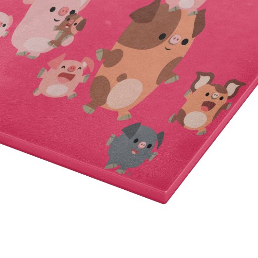 Niedlicher Cartoon Ping Family Cutting Board Schneidebrett (Ecke)