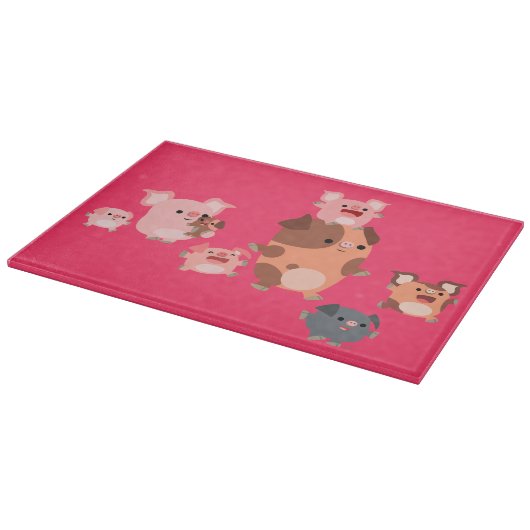 Niedlicher Cartoon Ping Family Cutting Board Schneidebrett (Ecke)