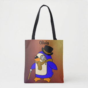 Niedlicher Cartoon Pinguin braun Tasche