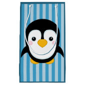 Niedlicher Cartoon Pinguin Design Blaue Streifen M Kleine Geschenktüte (Vorderseite)