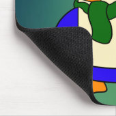 Niedlicher Cartoon Pinguin dunkelsmaragdfarben aqu Mousepad (Ecke)