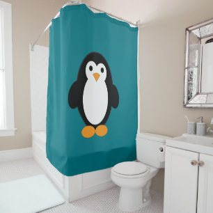 Niedlicher Cartoon Pinguin Duschvorhang