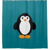 Niedlicher Cartoon Pinguin Duschvorhang (Vorderseite)