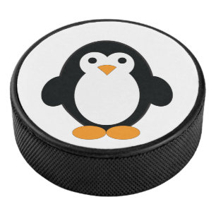Niedlicher Cartoon Pinguin Eishockey Puck
