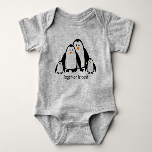 Niedlicher Cartoon Pinguin Family Together ist die Baby Strampler (Vorderseite)