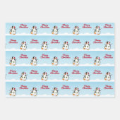 Niedlicher Cartoon Pinguin Frohe Weihnachten Geschenkpapier Set (Vorderseite)