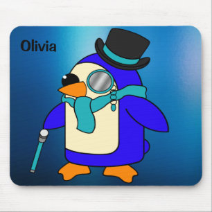 Niedlicher Cartoon Pinguin frostig eisblau Mousepad