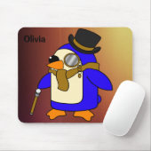 Niedlicher Cartoon Pinguin gegerbt Leder braun Mousepad (Mit Mouse)