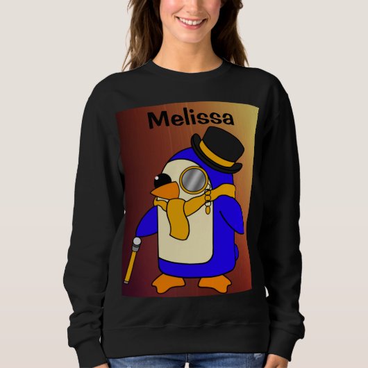 Niedlicher Cartoon Pinguin-Gelb Sweatshirt (Vorderseite)