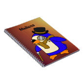 Niedlicher Cartoon Pinguin hellbraun Notizblock (Rechte Seite)