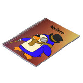 Niedlicher Cartoon Pinguin hellbraun Notizblock (Linke Seite)