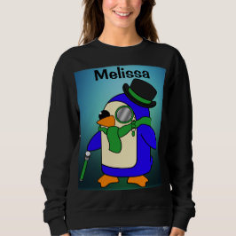 Niedlicher Cartoon Pinguin hellgrün Sweatshirt