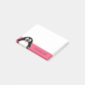 Niedlicher Cartoon Pinguin Illustration Hot Pink B Post-it Klebezettel (angewinkelt)