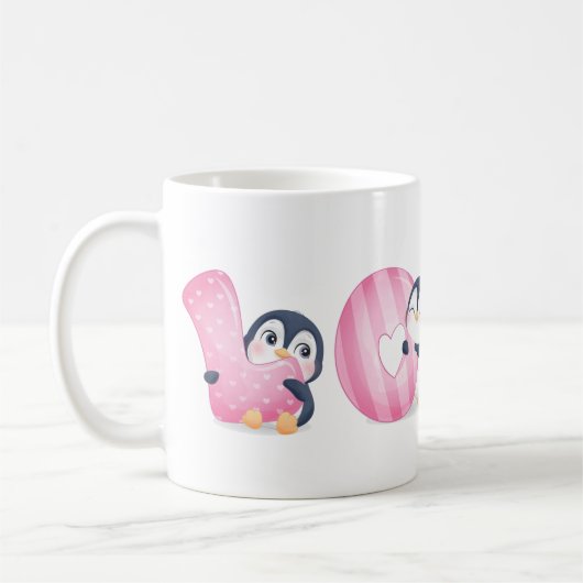 Niedlicher Cartoon Pinguin Kaffee Tasse (Links)