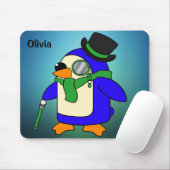 Niedlicher Cartoon Pinguin leicht aquamariner Smar Mousepad (Mit Mouse)