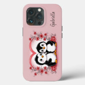 Niedlicher Cartoon Pinguin Liebhaber Herzlich Will Case-Mate iPhone Hülle (Rückseite)