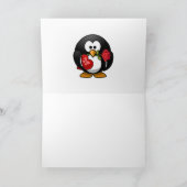 Niedlicher Cartoon Pinguin mit Valentingeschenken Feiertagskarte (Innenseite)