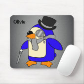 Niedlicher Cartoon Pinguin-neutral grau Mousepad (Mit Mouse)