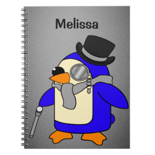 Niedlicher Cartoon Pinguin-neutral grau Notizblock
