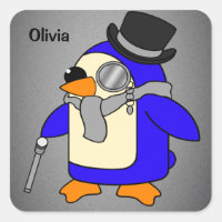 Niedlicher Cartoon Pinguin-neutral grau