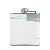 Niedlicher Cartoon Pinguin Pair mit Baum Flachmann (Rückseite)