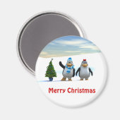 Niedlicher Cartoon Pinguin Pair mit Baum Magnet (Vorderseite/Rückseite)